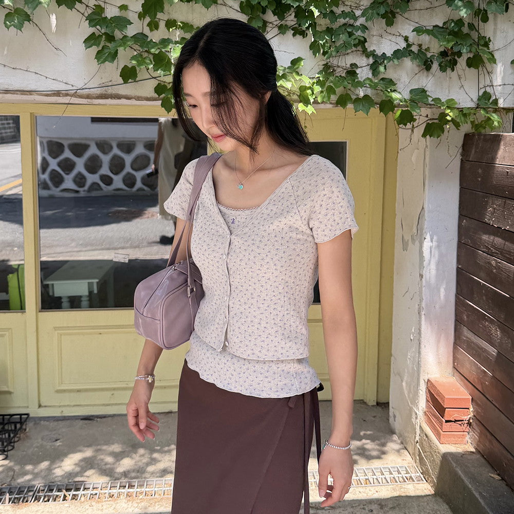DEWL [Duelling] Mini Garden Vintage tank top cardigan set GR_D262MSM148
