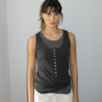 ARTTO Ribbed Henley Sleeveless Top_2 Colors