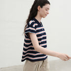 LEVAR Stripe PK T-shirt - Classic Navy Stripe