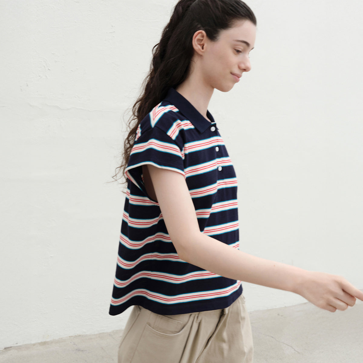 LEVAR Stripe PK T-shirt - Classic Navy Stripe