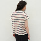 LEVAR Stripe PK T-shirt - Ecru Stripe