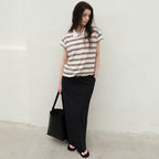 LEVAR Stripe PK T-shirt - Ecru Stripe