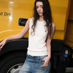 LEVAR Crew-neck Sleeveless Top - Off White