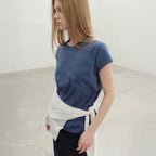 LEVAR Boyfit Cap Sleeve T-shirt - Teal Blue