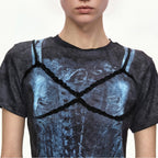 ADSB ANDERSSON BELL LINGERIE TROMPE-LOEIL GRAPHIC T-SHIRT atb1572w(CHARCOAL)