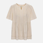 THURSDAY ISLAND Solid jacquard long blouse_T254ABL282W