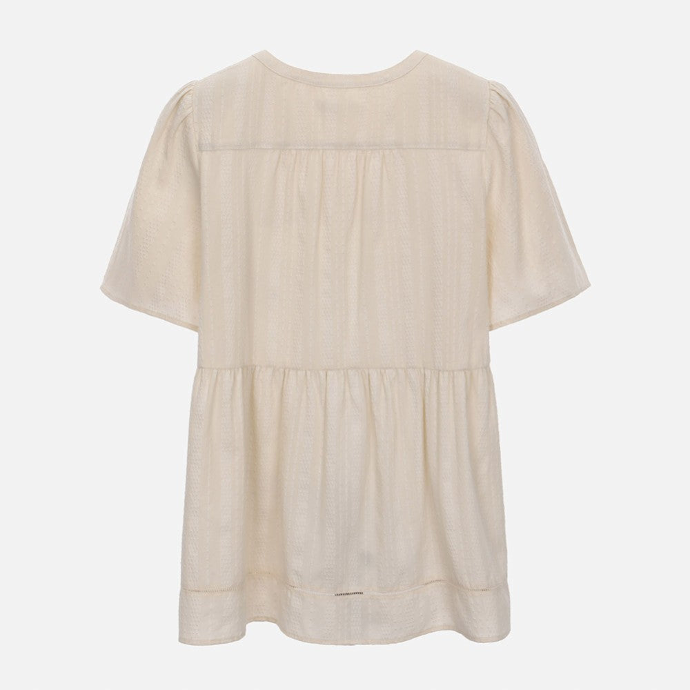 THURSDAY ISLAND Solid jacquard long blouse_T254ABL282W