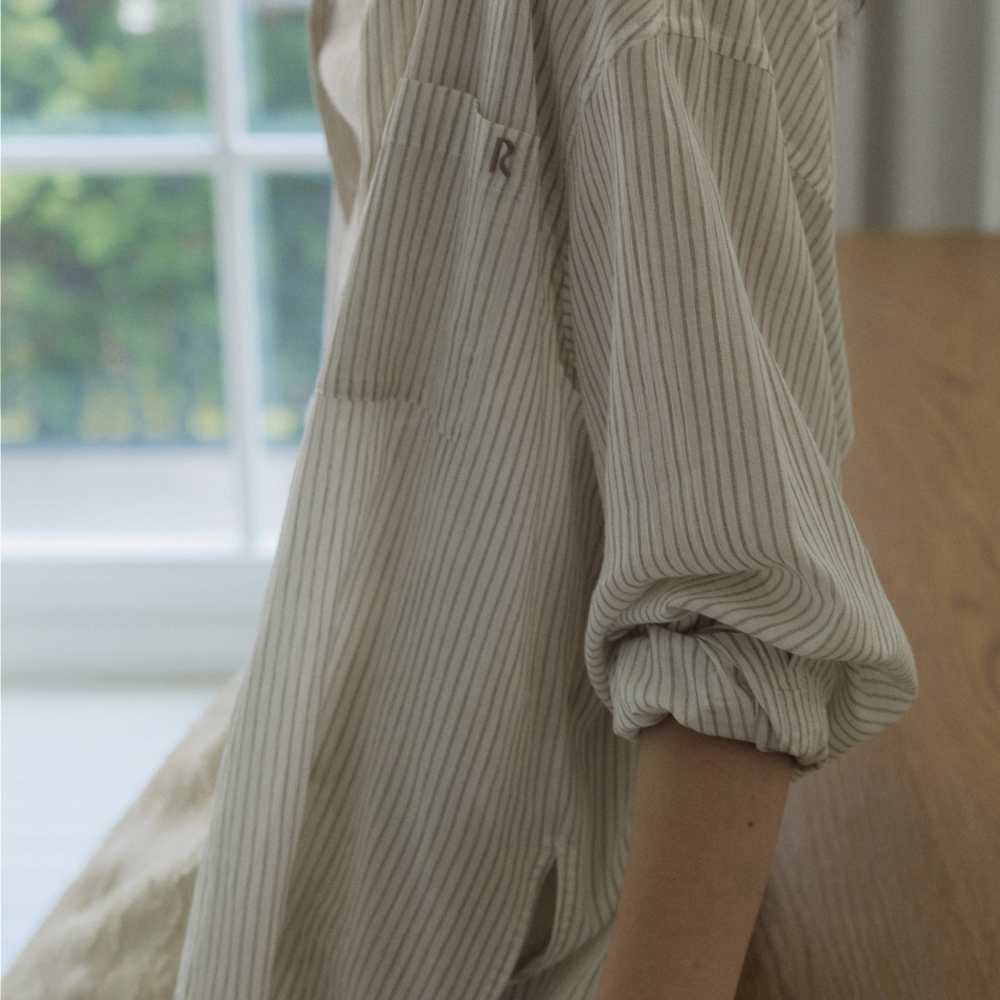 GONGDERINE James Striped Shirt (Brown)