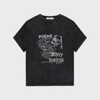ROCKCAKE Poeme Hotfix Printed Top - Black