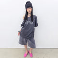 typeservice Hotfix Stitch Off Shoulder Top [Charcoal]