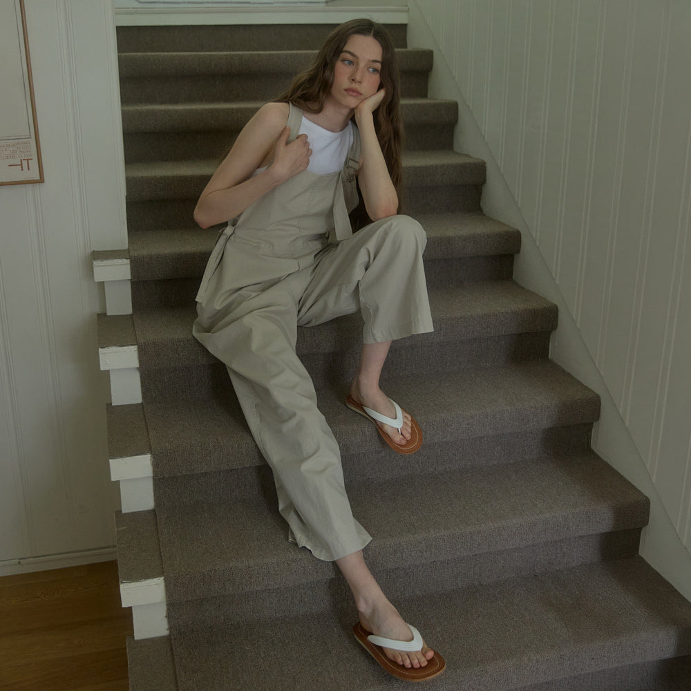 OPENDOORSTUDIO OPENDOORSTUDIO Wide-Leg Overalls Beige