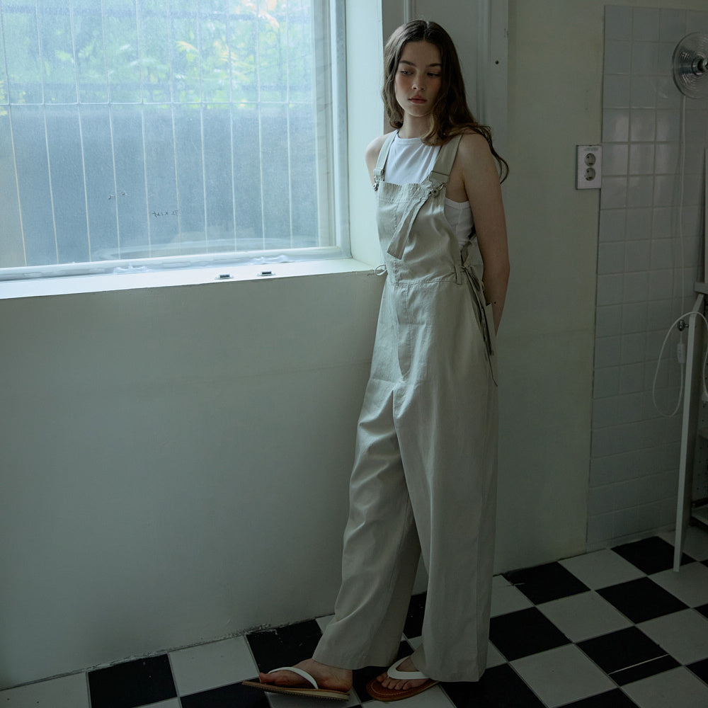 OPENDOORSTUDIO OPENDOORSTUDIO Wide-Leg Overalls Beige
