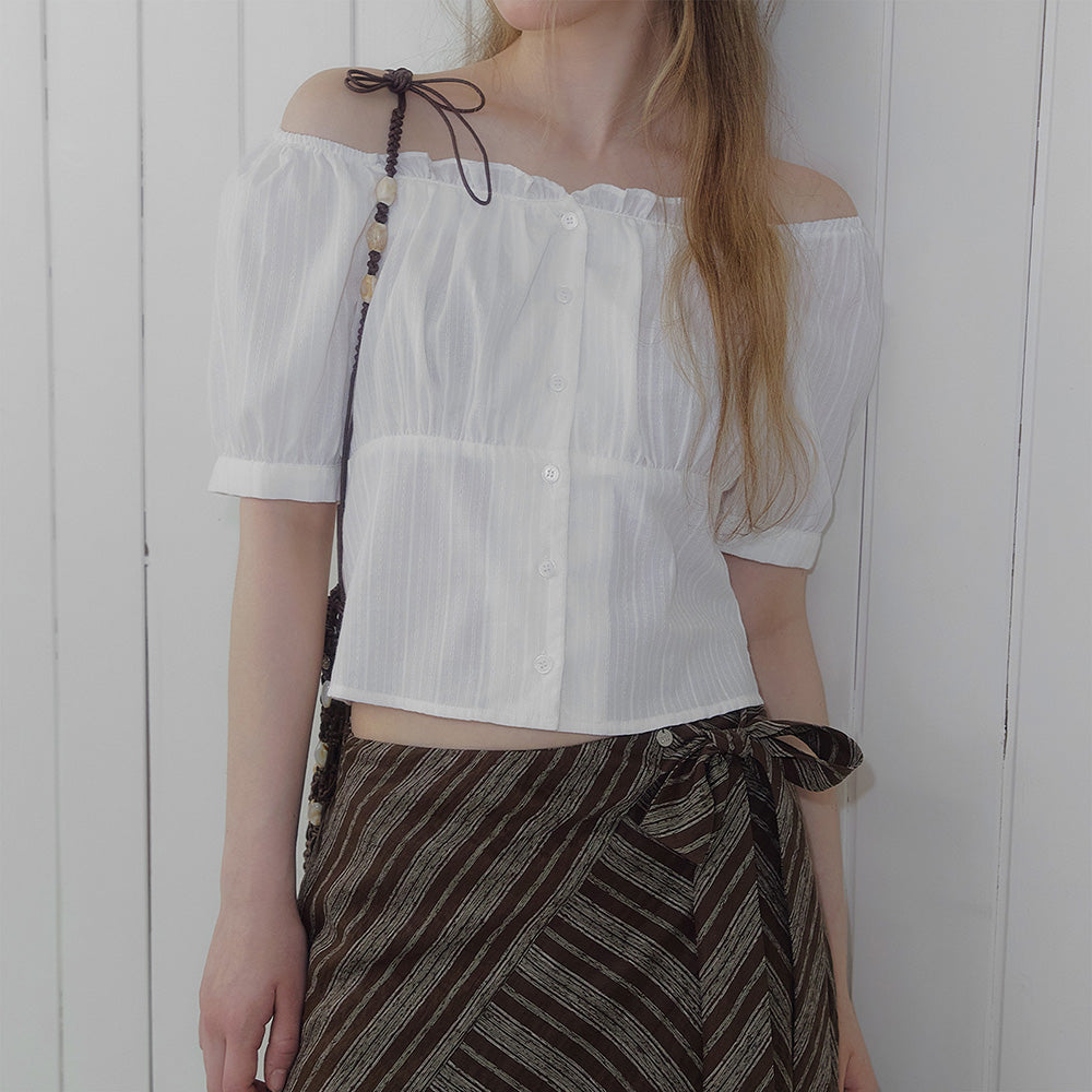 TWEE Two-way banding short-sleeved blouse