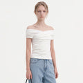 LOOKAST MADELEINE CROSS OFF-SHOULDER T-SHIRT_3colors