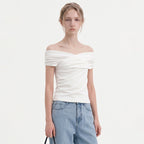LOOKAST MADELEINE CROSS OFF-SHOULDER T-SHIRT_3colors