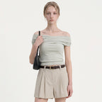 LOOKAST MADELEINE CROSS OFF-SHOULDER T-SHIRT_3colors