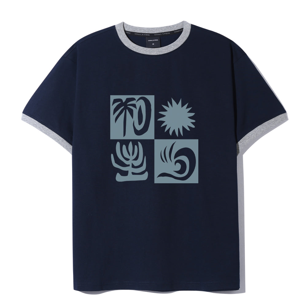 VIVA LA VIDA Coral Ringer Short Sleeve T-Shirt