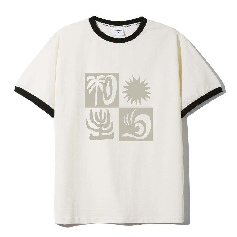 VIVA LA VIDA Coral Ringer Short Sleeve T-Shirt