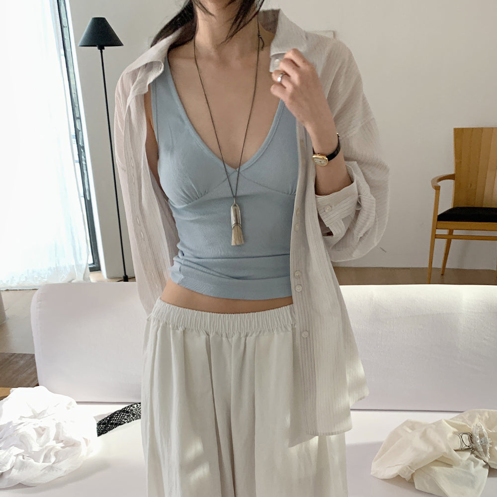 ODS [Essential] Pale Tank Top (Soft Blue)