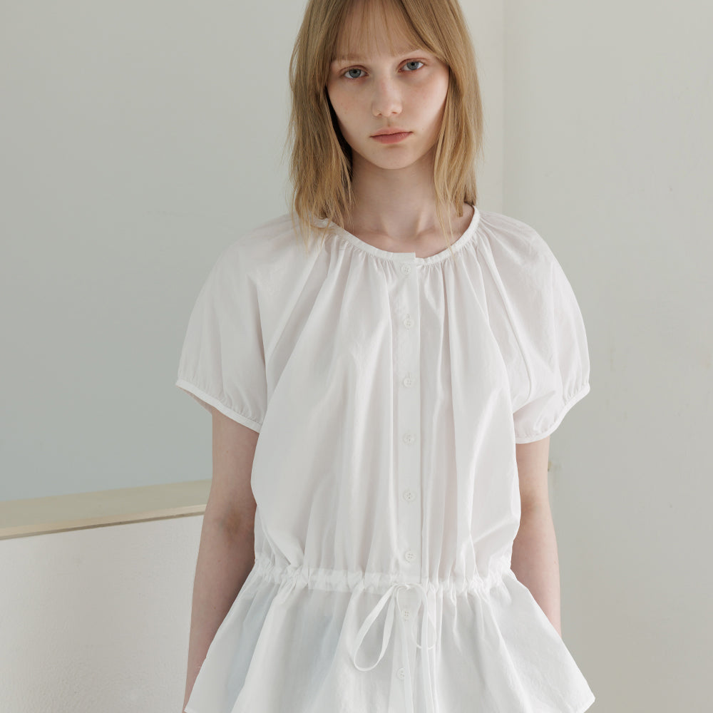 LEMEME Amie Puff Shirring Blouse_2colors