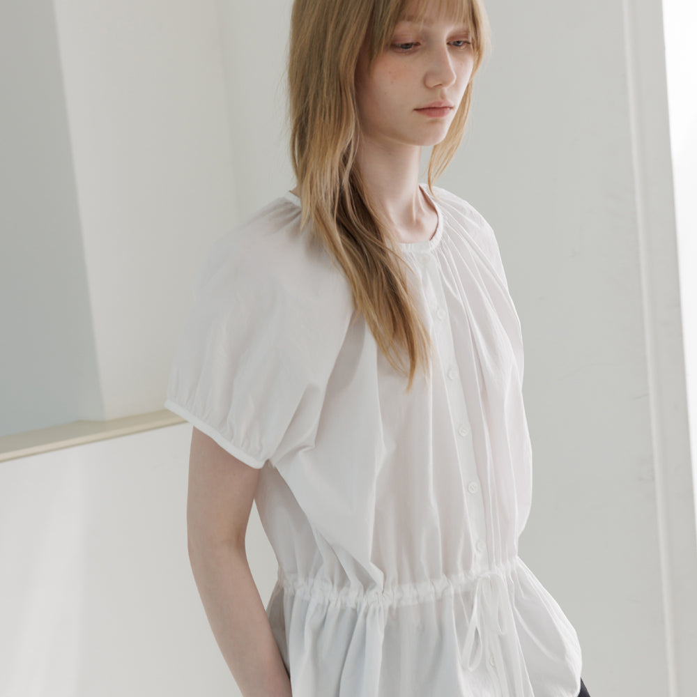 LEMEME Amie Puff Shirring Blouse_2colors
