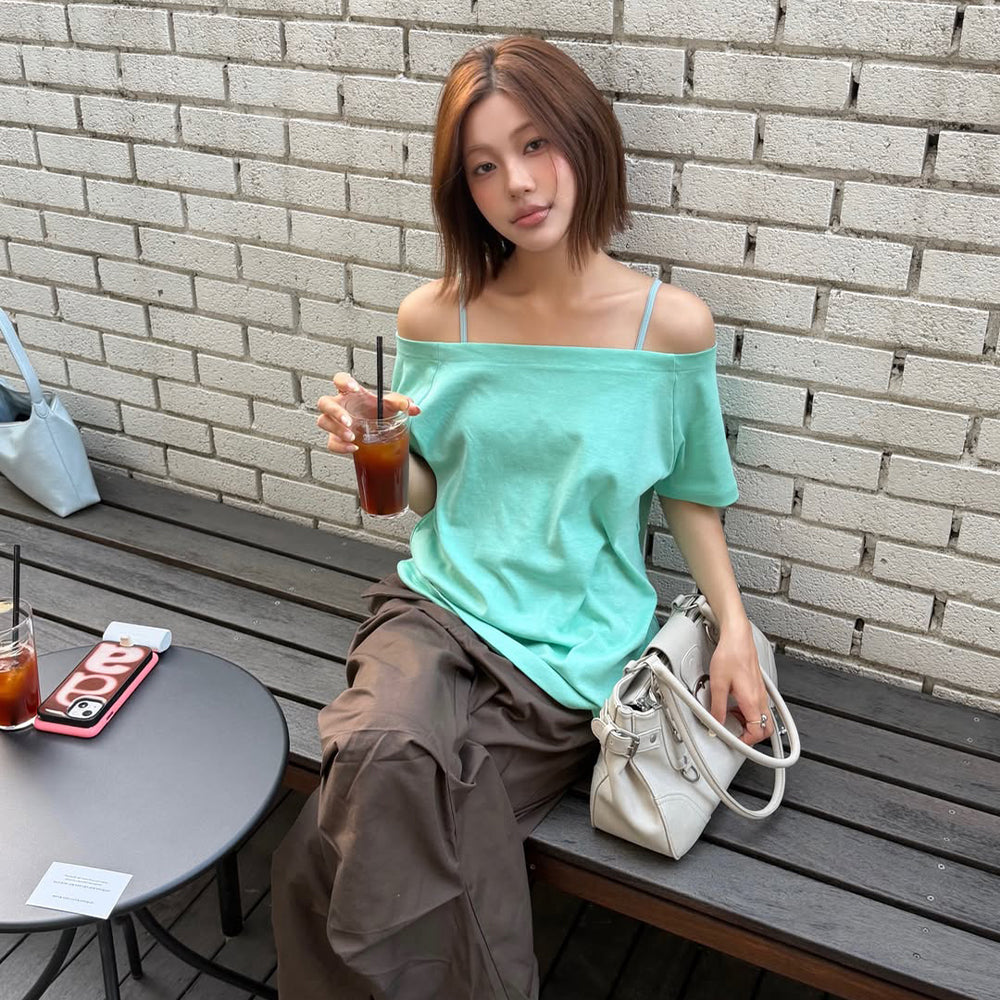 ODS Tone Shoulder Tee (Opal Mint)