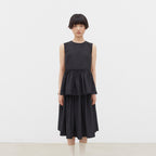 COSMOSS FLARE PEPLUM SLEEVELESS (BLACK)