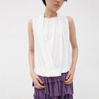 COSMOSS DRAPE FOLD SLEEVELESS (WHITE)