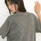 RONRON PIGMENT MINI LABEL BASIC FIT T SHIRT GREY