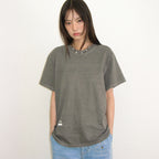 RONRON PIGMENT MINI LABEL BASIC FIT T SHIRT GREY