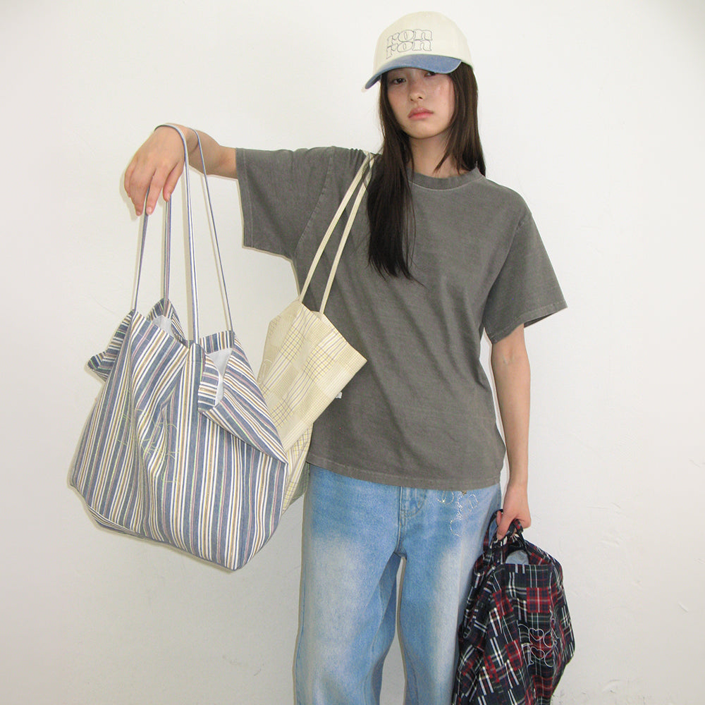 RONRON PIGMENT MINI LABEL BASIC FIT T SHIRT GREY