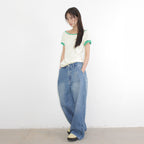 RONRON HEART BUTTON ROLL UP LAYERED T SHIRT SOFT YELLOW