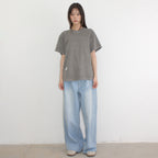 RONRON PIGMENT MINI LABEL BASIC FIT T SHIRT GREY