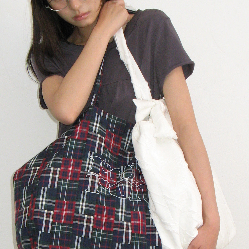RONRON STRING SHIRRING RUFFLE T SHIRT CHARCOAL