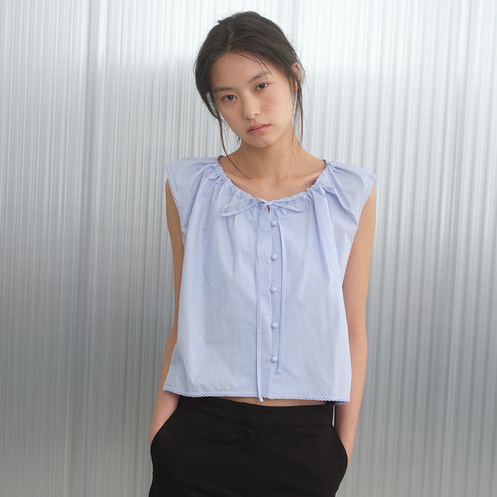 PoeteSeoul MIMI SLEEVELESS BLOUSE_lilac
