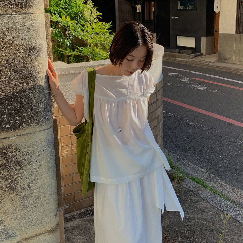 YE Lily Drape Twist Blouse - White