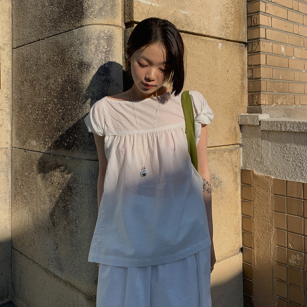 YE Lily Drape Twist Blouse - White