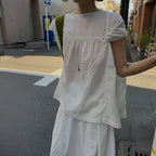 YE Lily Drape Twist Blouse - White