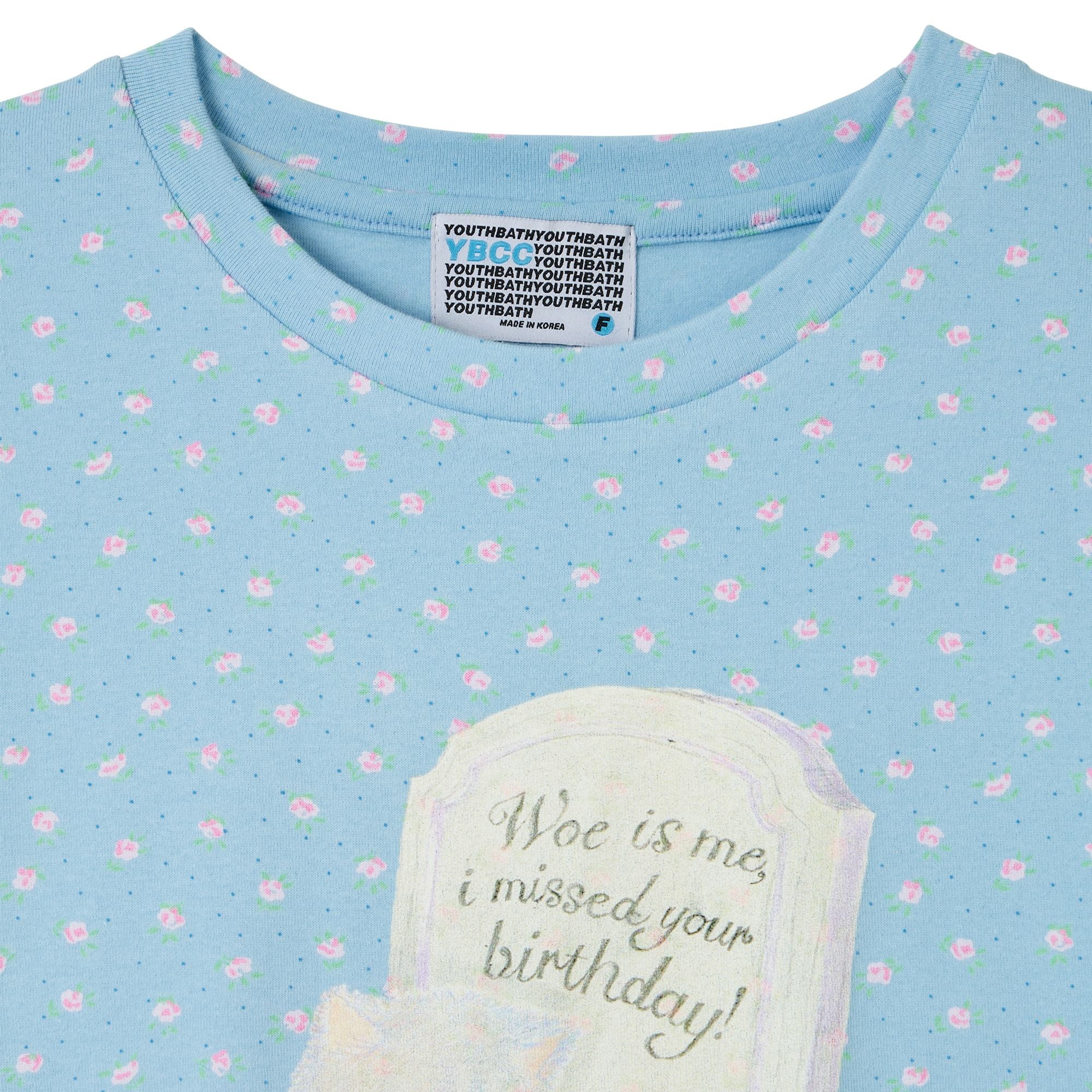 YOUTHBATH YB x Motka Flower Cat Tee_Light Blue