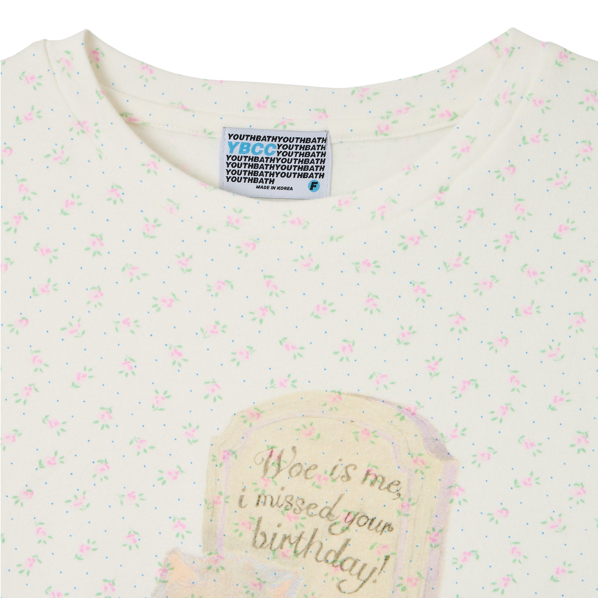 YOUTHBATH YB x Motka Flower Cat Tee_White