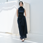 Moon Lee Summer Pleats Sleeveless Top_Navy