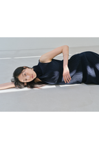 Moon Lee Summer Pleats Sleeveless Top_Navy
