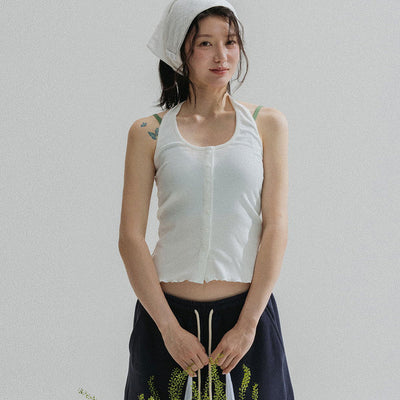 Button Point Cami Top_IVORY
