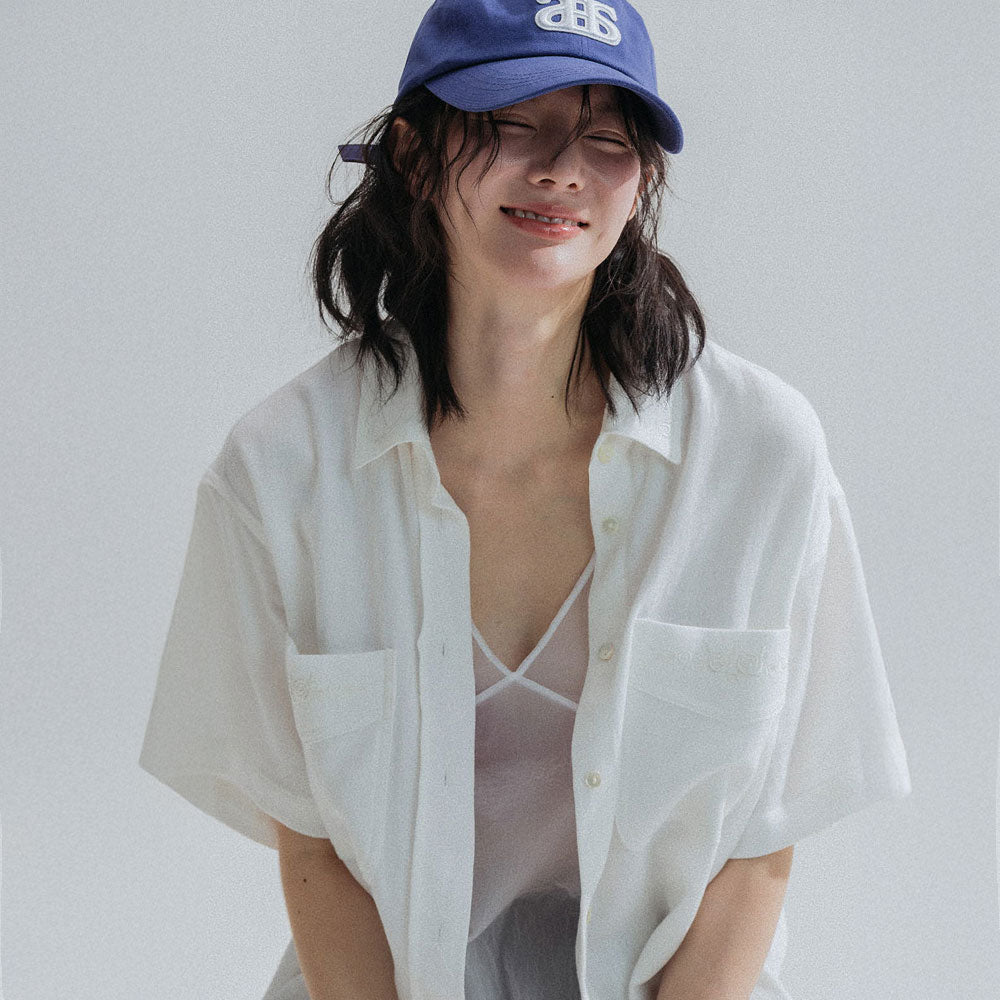 ANNEHEARTS Soft Embroidery Cotton Shirt_IVORY
