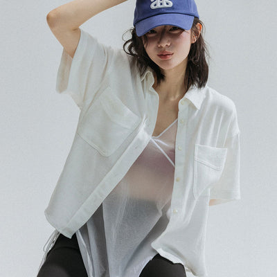 Soft Embroidery Cotton Shirt_IVORY