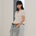 GENERAL IDEA WOMAN V-neck lace puff blouse [WHITE] / GF2LBL529