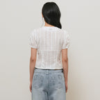 GENERAL IDEA WOMAN V-neck lace puff blouse [WHITE] / GF2LBL529