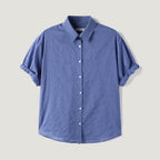 ACOVE Roll Up Check Shirt_Blue