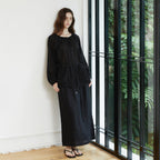 ACOVE Sheer Shirring Blouse_Black