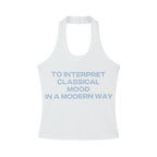 ROUGHTYPE Lettering Halterneck Sleeveless - White